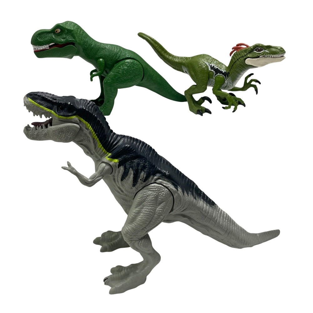 Zuru Robo Alive Dinosaur Toy Lot T-Rex Velociraptor Sound Movement 3pc Set